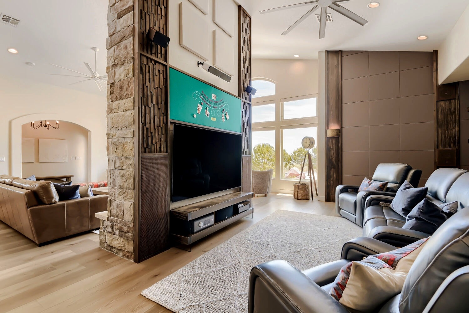 Modern home theater with reclining seating